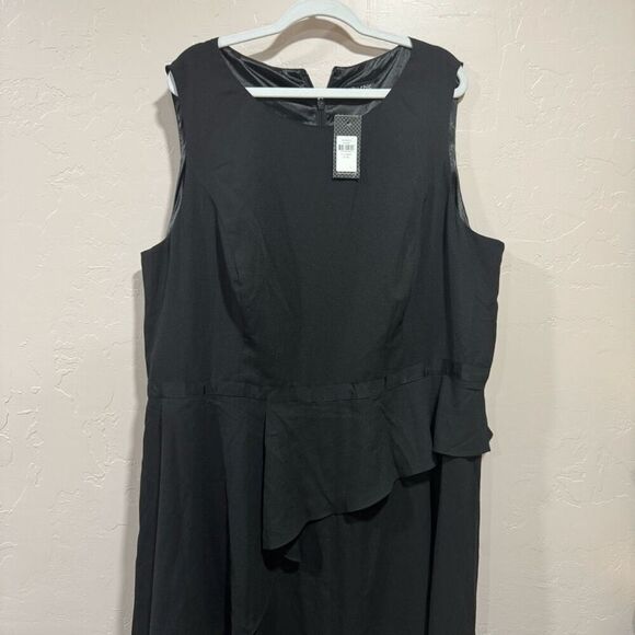 City Chic Maxi Antilla Black peplum ruffle maxi dress plus size large XXL/24 - Picture 2 of 6